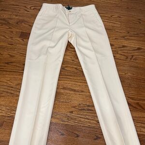 Lauren Ralph Lauren Wool Dress Pants Women 10 Cream Ivory Lined 32” Inseam